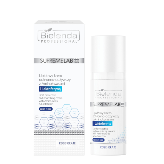 BIELENDA PROFESSIONAL SUPREMELAB LIPIDOWY KREM OCHRONNO-ODŻYWCZY Z AMINOKWASAMI I LAKTOFERYNĄ 50ML